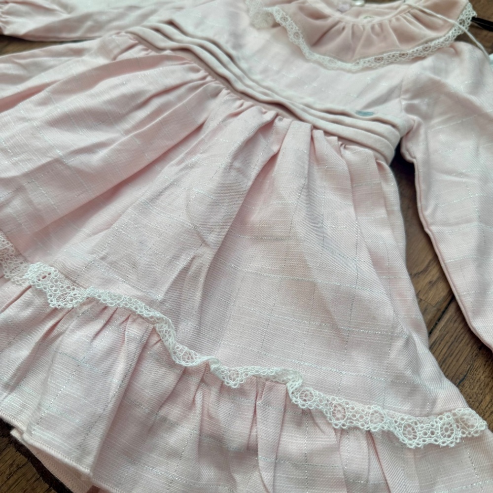NWT Piccola Speranza Baby Doll Dress Soft Pink Girls Size 9 Months H - Picture 2 of 9